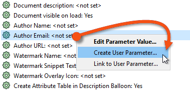 Creating a user parameter directly from an FME parameter